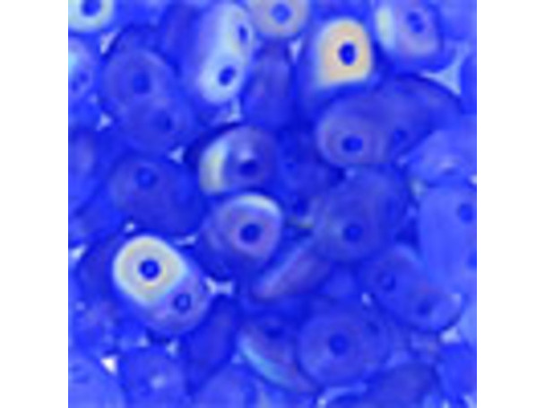Matubo SuperDuo 2 x 5mm Sapphire AB Matte 2-Hole Seed Bead 2.5-Inch Tube