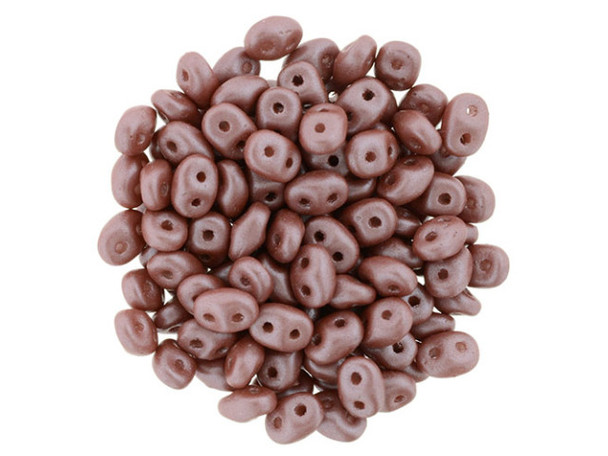 Matubo SuperDuo 2 x 5mm Mauve Pearl Shine 2-Hole Seed Bead 2.5-Inch Tube