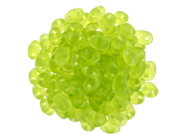 Matubo SuperDuo 2 x 5mm Matte - Olivine 2-Hole Seed Bead 2.5-Inch Tube