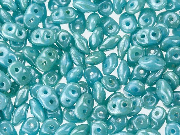 Matubo SuperDuo 2x5mm 2-Hole Opaque Baby Blue Star Dust Seed Bead 2.5-Inch Tube