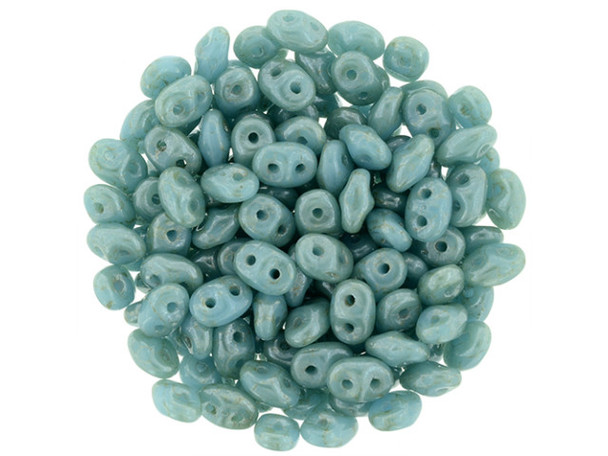Matubo SuperDuo 2x5mm 2-Hole Opaque Baby Blue Star Dust Seed Bead 2.5-Inch Tube