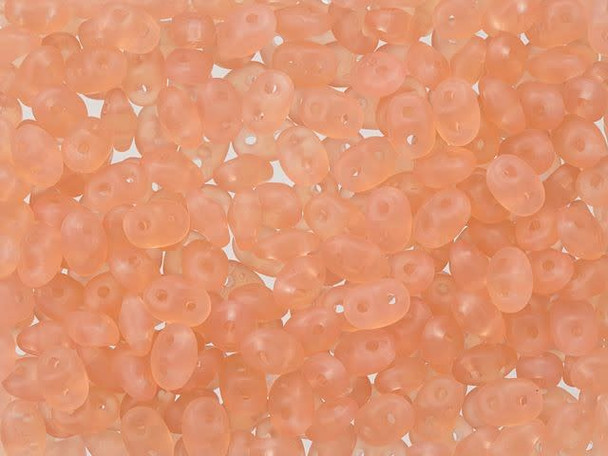 Matubo SuperDuo 2 x 5mm Matte Milky Pink 2-Hole Seed Bead 2.5-Inch Tube