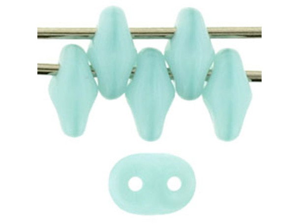 Matubo SuperDuo 2 x 5mm Milky Seafoam 2-Hole Seed Bead 2.5-Inch Tube