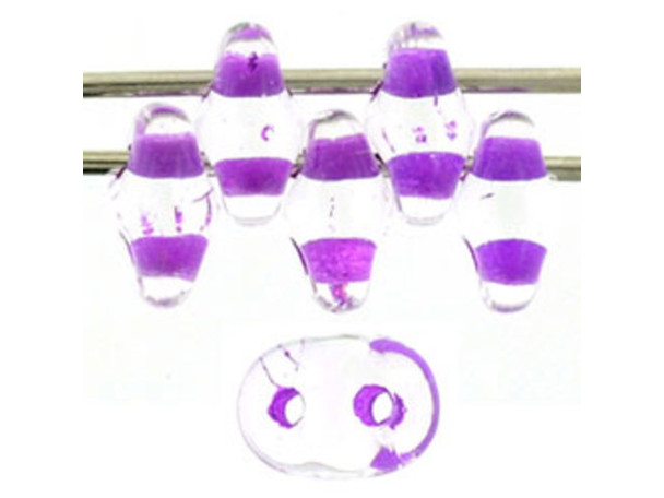 Matubo SuperDuo 2 x 5mm Light Purple-Lined Crystal 2-Hole Seed Bead 2.5-Inch Tube
