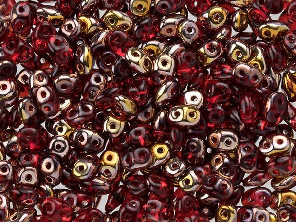 Matubo SuperDuo 2 x 5mm Apollo Ruby 2-Hole Seed Bead 2.5-Inch Tube