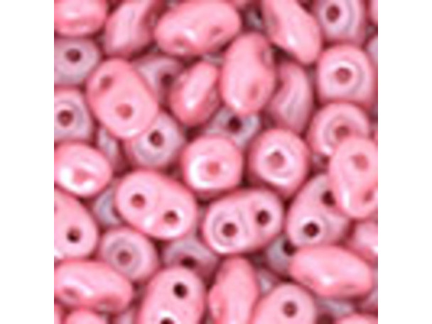 Matubo SuperDuo 2 x 5mm Flamingo Pearl Coat 2-Hole Seed Bead 2.5-Inch Tube