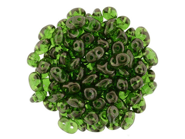 Matubo SuperDuo 2 x 5mm Green - Vega 2-Hole Seed Bead 2.5-Inch Tube