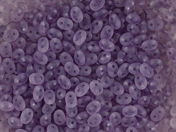 Matubo SuperDuo 2 x 5mm Matte - Lt Tanzanite 2-Hole Seed Bead 2.5-Inch Tube