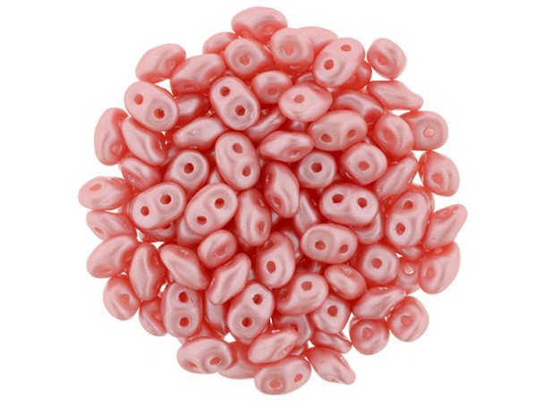 Matubo SuperDuo 2 x 5mm Paradise Pink Pearl Coat 2-Hole Seed Bead 2.5-Inch Tube