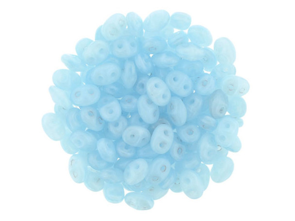 Matubo SuperDuo 2 x 5mm Milky Aquamarine 2-Hole Seed Bead 2.5-Inch Tube