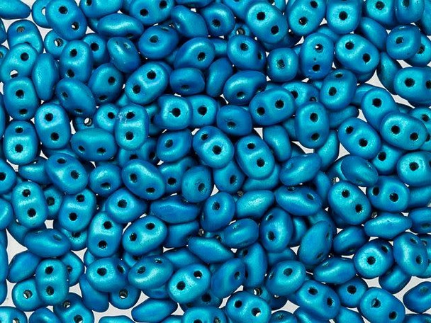 Matubo SuperDuo 2 x 5mm Metalust Matte Turquoise 2-Hole Seed Bead 2.5-Inch Tube