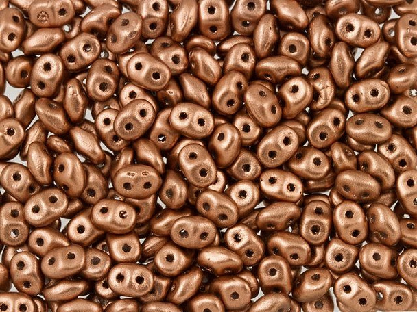 Matubo SuperDuo 2 x 5mm Matte Metallic Copper 2-Hole Seed Bead 2.5-Inch Tube