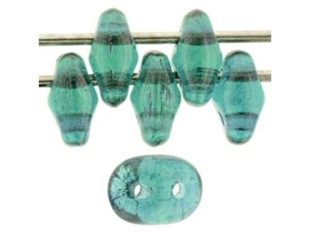 Matubo SuperDuo 2 x 5mm Emerald - Vega 2-Hole Seed Bead 2.5-Inch Tube