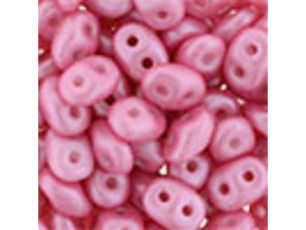 Matubo SuperDuo 2 x 5mm Baby Pink Pearl Shine 2-Hole Seed Bead 2.5-Inch Tube