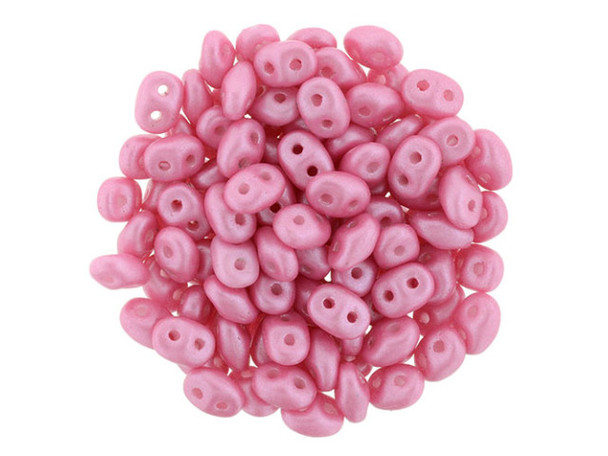 Matubo SuperDuo 2 x 5mm Baby Pink Pearl Shine 2-Hole Seed Bead 2.5-Inch Tube