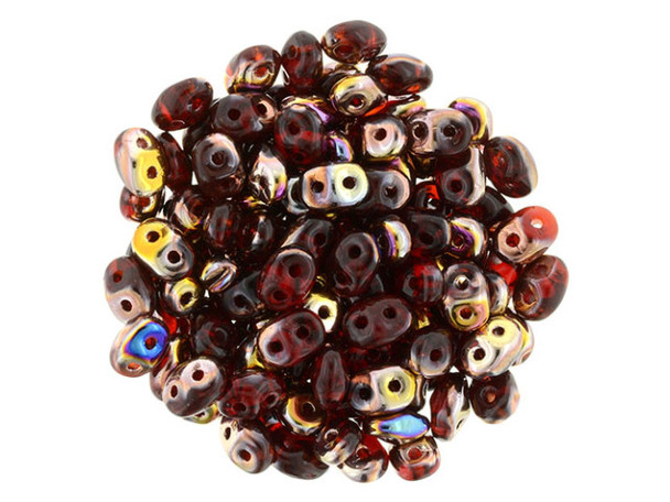 Matubo SuperDuo 2 x 5mm Siam Ruby Artemis 2-Hole Seed Bead 2.5-Inch Tube