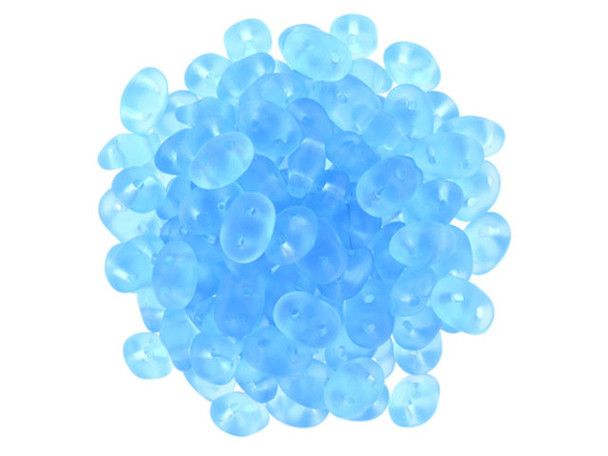 Matubo SuperDuo 2 x 5mm Matte Aquamarine 2-Hole Seed Bead 2.5-Inch Tube