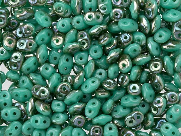 Matubo SuperDuo 2 x 5mm Turquoise Celsian 2-Hole Seed Bead 2.5-Inch Tube