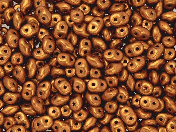 Matubo SuperDuo 2 x 5mm ColorTrends Saturated Metallic Russet Orange 2-Hole Seed Bead 2.5-Inch Tube