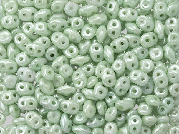 Matubo SuperDuo 2 x 5mm Opaque Prairie Green Luster 2-Hole Seed Bead 2.5-Inch Tube