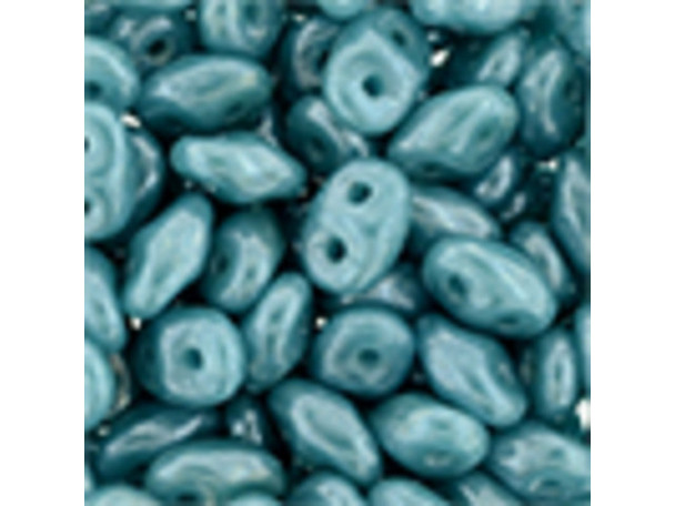 Matubo SuperDuo 2 x 5mm Luster - Dk Turquoise 2-Hole Seed Bead 2.5-Inch Tube