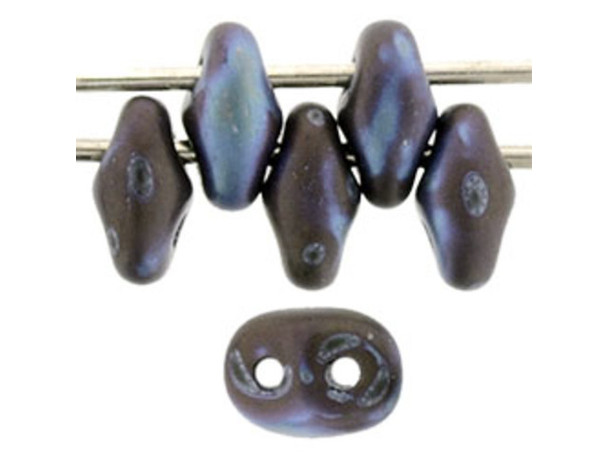 Matubo SuperDuo 2 x 5mm Jet Matte Nebula 2-Hole Seed Bead 2.5-Inch Tube
