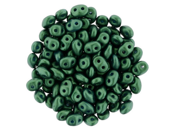 Matubo SuperDuo 2 x 5mm Emerald Gold Shine 2-Hole Seed Bead 2.5-Inch Tube