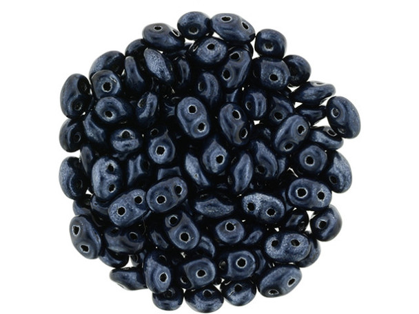 Matubo SuperDuo 2 x 5mm Metalust Steel Blue 2-Hole Seed Bead 2.5-Inch Tube