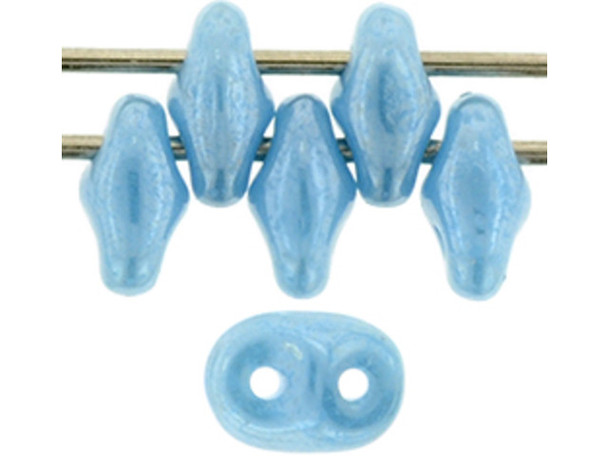 Matubo SuperDuo 2 x 5mm Opaque Baby Blue Luster 2-Hole Seed Bead 2.5-Inch Tube
