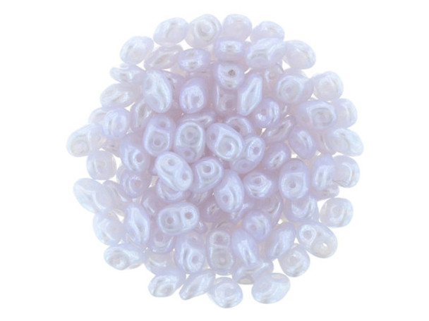 Matubo SuperDuo 2 x 5mm Luster - Milky Lavender 2-Hole Seed Bead 2.5-Inch Tube