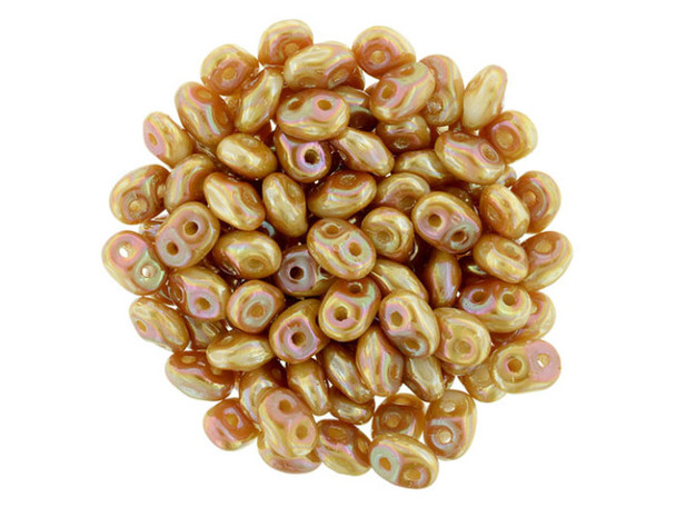 Matubo SuperDuo 2 x 5mm White Apricot 2-Hole Seed Bead 2.5-Inch Tube