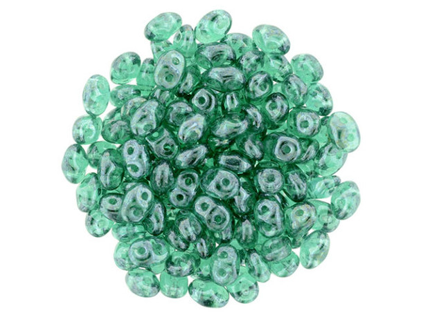 Matubo SuperDuo 2 x 5mm Luster - Emerald 2-Hole Seed Bead 2.5-Inch Tube