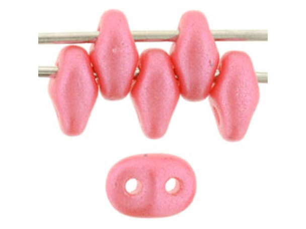 Matubo SuperDuo 2 x 5mm Coral Pink Pearl Shine 2-Hole Seed Bead 2.5-Inch Tube