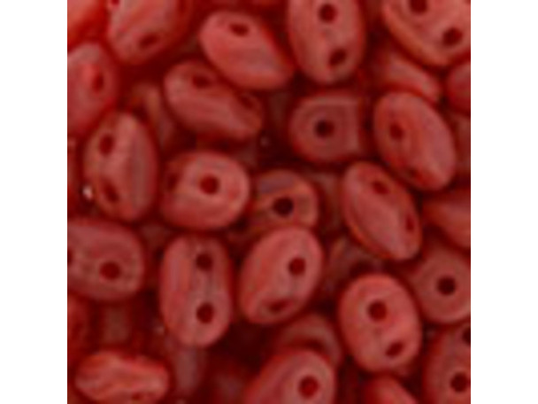 Matubo SuperDuo 2 x 5mm Matte Cherry 2-Hole Seed Bead 2.5-Inch Tube