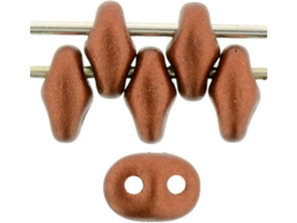 Matubo SuperDuo 2 x 5mm Matte Metallic Antique Copper 2-Hole Seed Bead 2.5-Inch Tube