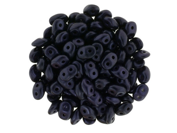 Matubo SuperDuo 2 x 5mm Dark Purple Metallic Suede 2-Hole Seed Bead 2.5-Inch Tube