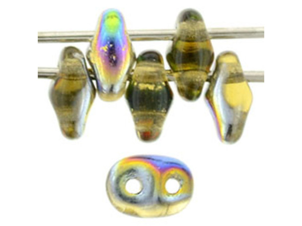 Matubo SuperDuo 2 x 5mm Topaz - Vitral 2-Hole Seed Bead 2.5-Inch Tube
