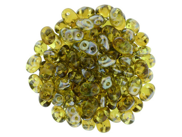 Matubo SuperDuo 2 x 5mm Olivine - Celsian 2-Hole Seed Bead 2.5-Inch Tube