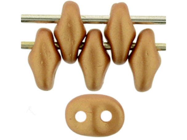 Matubo SuperDuo 2 x 5mm Satin Metallic Peach 2-Hole Seed Bead 2.5-Inch Tube