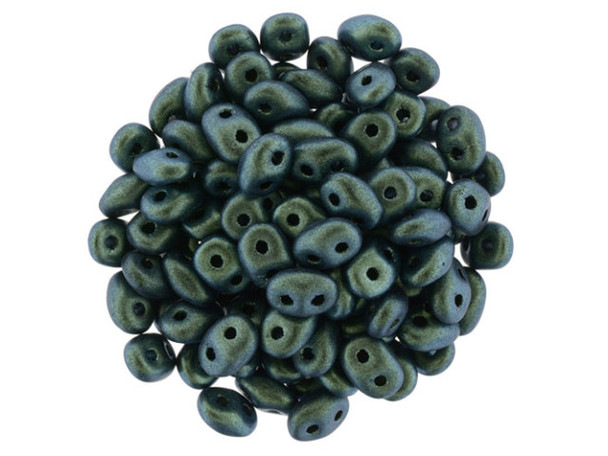 Matubo SuperDuo 2 x 5mm Aqua Teal Polychrome 2-Hole Seed Bead 2.5-Inch Tube
