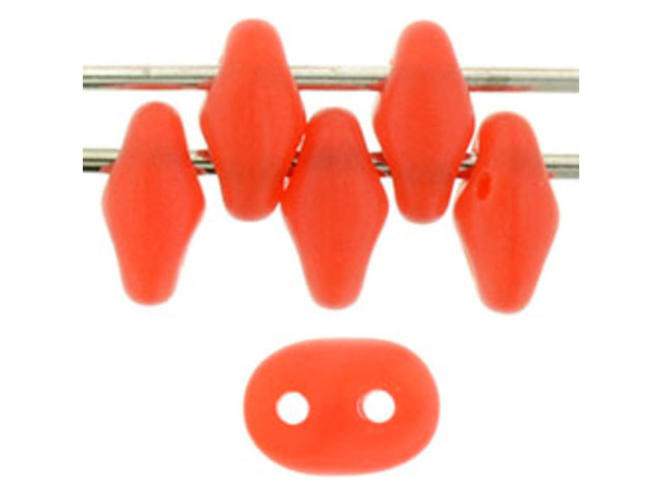 Matubo SuperDuo 2 x 5mm Matte - Milky Grapefruit 2-Hole Seed Bead 2.5-Inch Tube