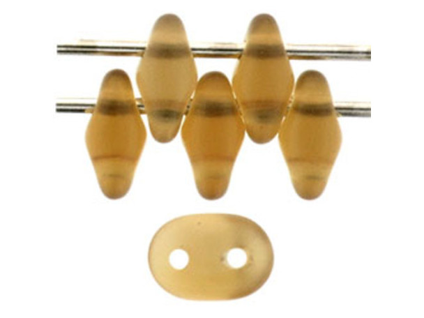 Matubo SuperDuo 2 x 5mm Stone Matte - Smoky Topaz 2-Hole Seed Bead 2.5-Inch Tube