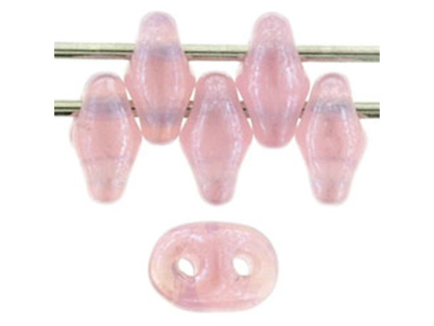 Matubo SuperDuo 2 x 5mm Milky Pink Luster 2-Hole Seed Bead 2.5-Inch Tube