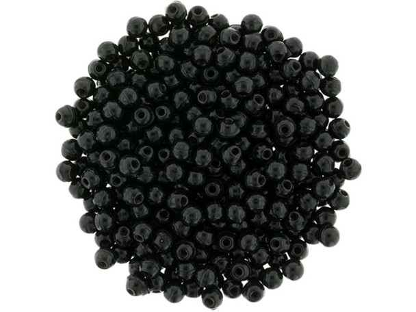 Czech Glass Half-Drilled 2mm Finial Bead - Jet (2.5" Tube)