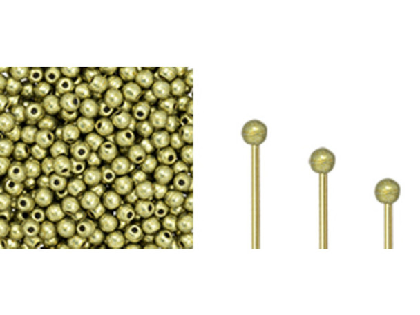 Czech Glass Half-Drilled 2mm Finial Bead - ColorTrends: Saturated Metallic Limelight (2.5" Tube)