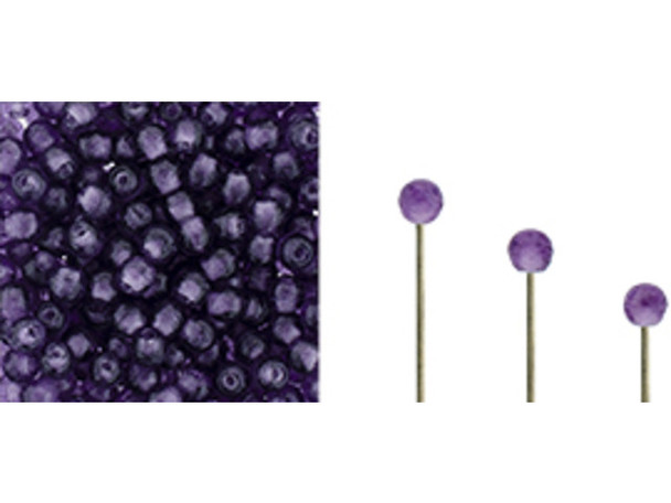 Czech Glass Half-Drilled 2mm Finial Bead - Tanzanite (2.5" Tube)