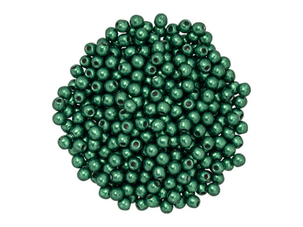 Czech Glass Half-Drilled 2mm Finial Bead - ColorTrends: Saturated Metallic Martini Olive (2.5" Tube)