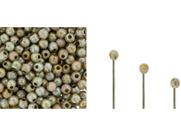 Czech Glass Half-Drilled 2mm Finial Bead - Ultra Luster - Opaque Green (2.5" Tube)