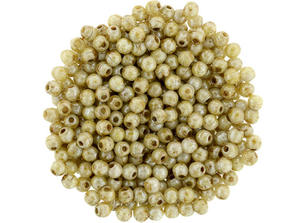 Czech Glass Half-Drilled 2mm Finial Bead - Opaque Luster - Picasso (2.5" Tube)