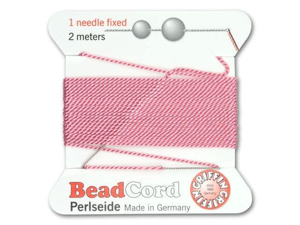 Griffin Bead Cord 100% Silk - Size 7 (0.75mm) Dark Pink